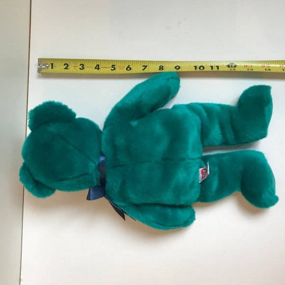TY Beanie Buddy TEDDY TEAL Color Bear 2000 - Picture 4 of 8
